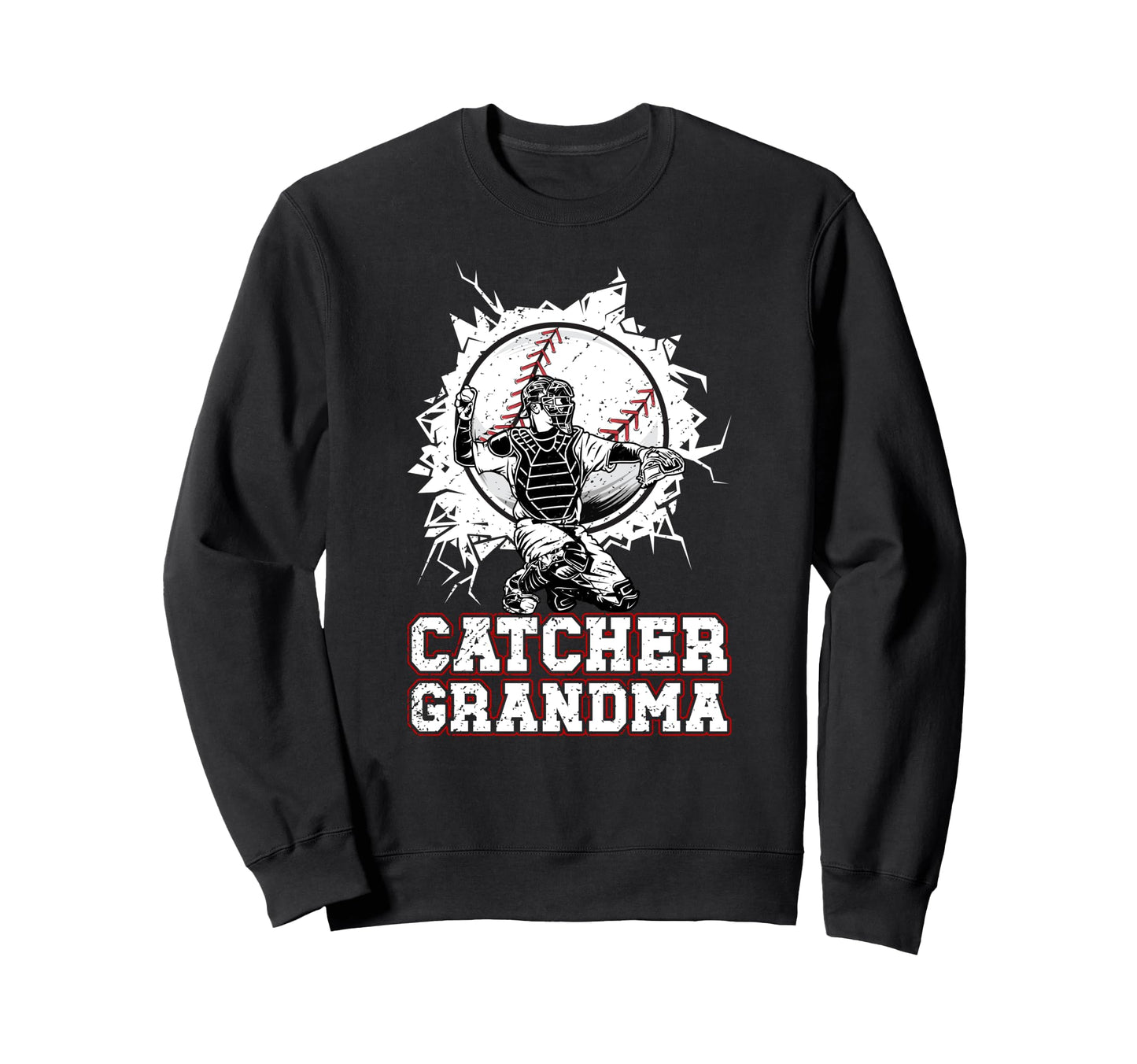 Baseball Catcher Grandma Baseball Sweatshirt - Minimalist Print Unisex - T-Shirt, Sweatshirt, Hoodie