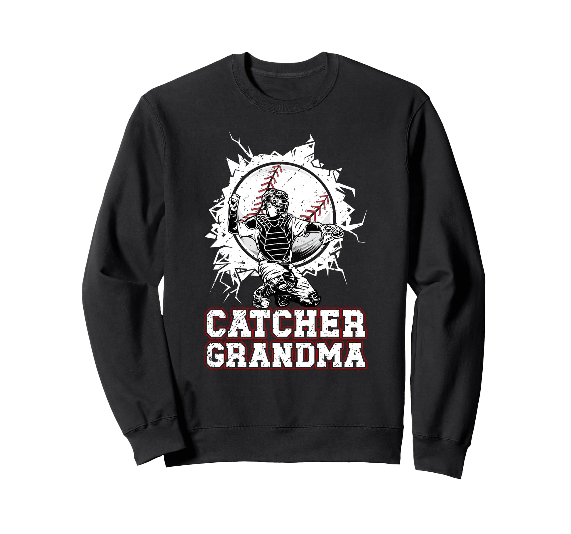 Baseball Catcher Grandma Baseball Sweatshirt - Minimalist Print Unisex - T-Shirt, Sweatshirt, Hoodie