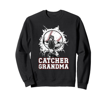 Baseball Catcher Grandma Baseball Sweatshirt - Minimalist Print Unisex - T-Shirt, Sweatshirt, Hoodie