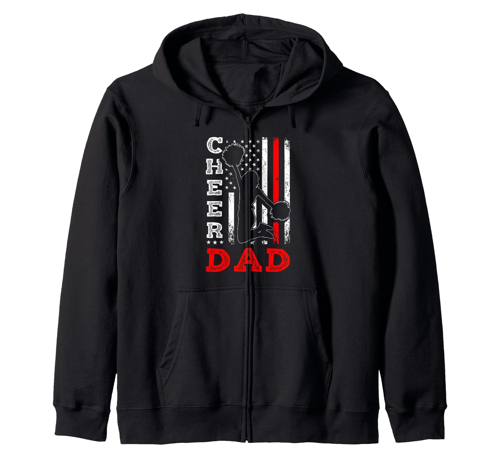 Cheer Dad American Flag Gift Sweatshirt - Casual Everyday Wear Unisex - T-Shirt, Sweatshirt, Hoodie
