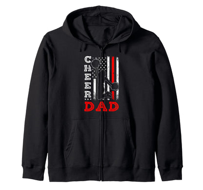 Cheer Dad American Flag Gift Sweatshirt - Casual Everyday Wear Unisex - T-Shirt, Sweatshirt, Hoodie