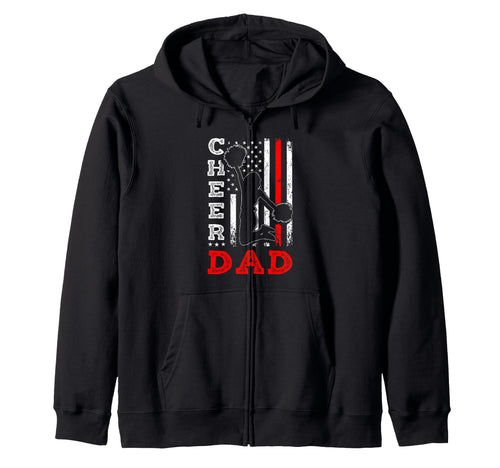 Cheer Dad American Flag Gift Sweatshirt - Casual Everyday Wear Unisex - T-Shirt, Sweatshirt, Hoodie