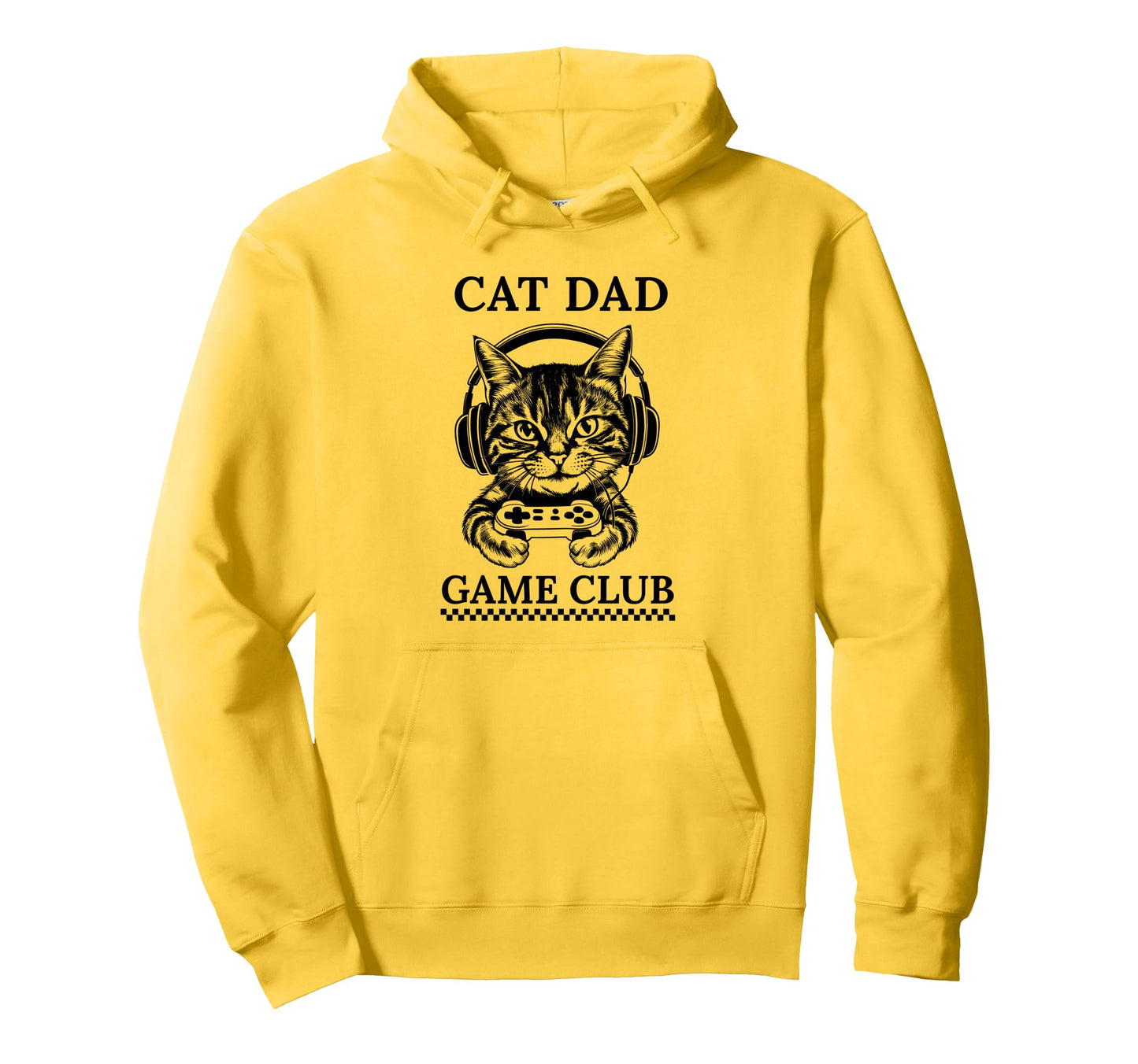 Cat Dad Gamer Club Funny Gaming Cat Dad Hoodie - Custom Art Print Unisex - T-Shirt, Sweatshirt, Hoodie
