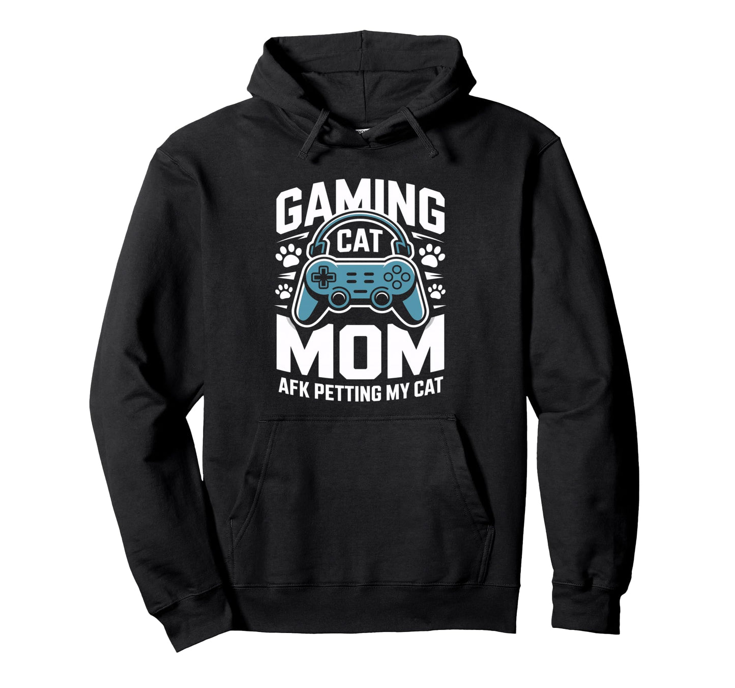 Gaming Cat Mom Afk Petting Cat Gamer Hoodie - Unique Graphic for Adults - T-Shirt, Sweatshirt, Hoodie