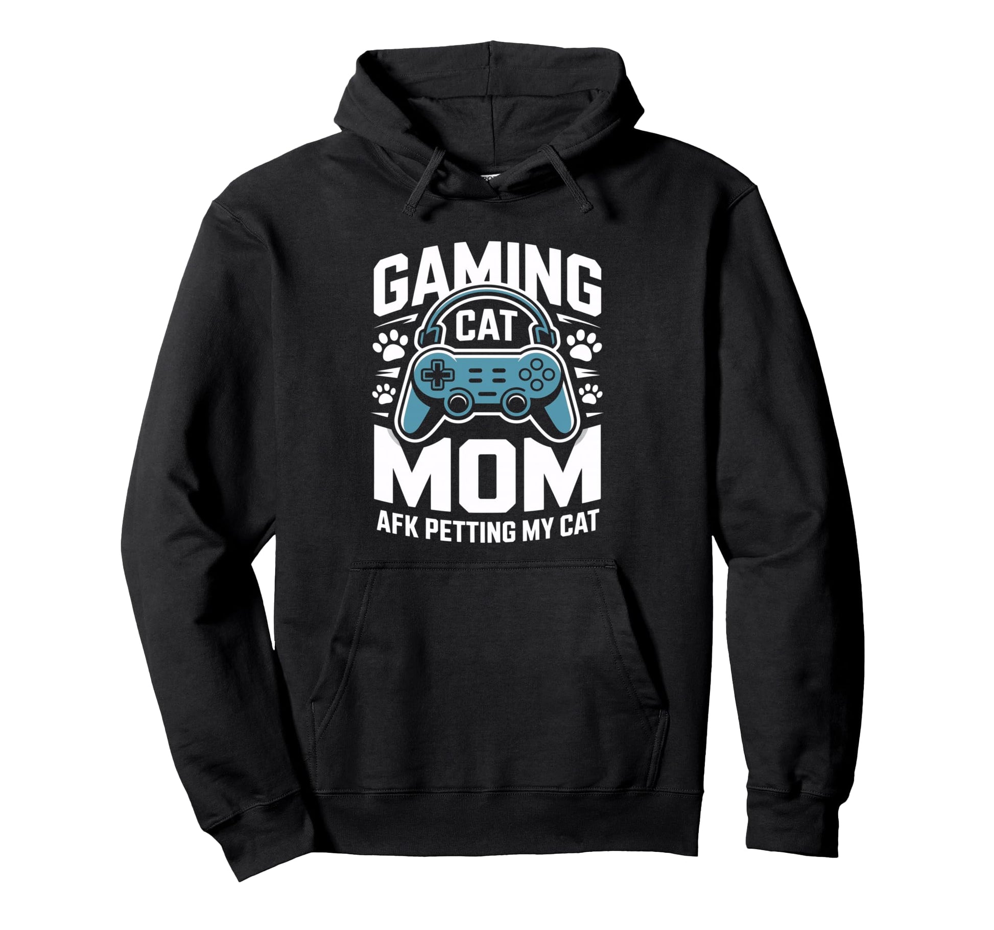Gaming Cat Mom Afk Petting Cat Gamer Hoodie - Unique Graphic for Adults - T-Shirt, Sweatshirt, Hoodie