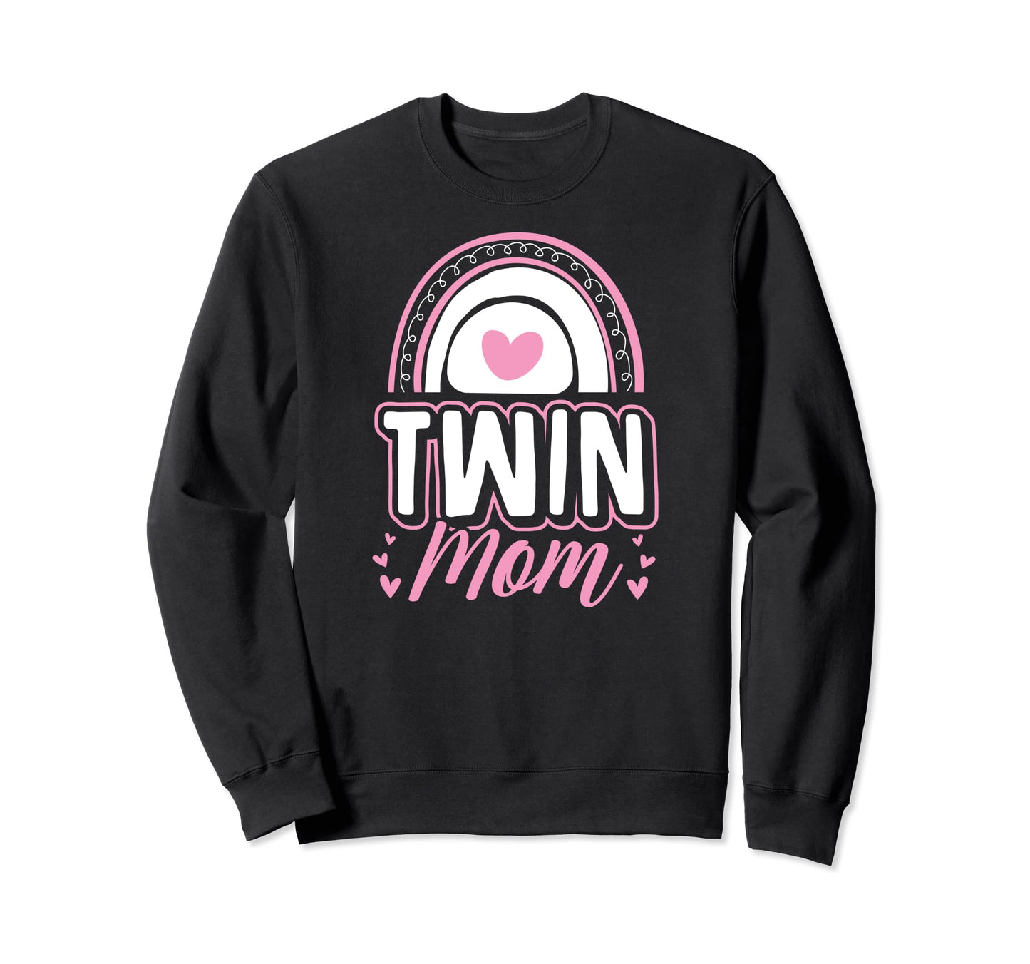 Twin Mom Love Heart Bohemian Sweatshirt - Aesthetic Graphic for Adults - T-Shirt, Sweatshirt, Hoodie