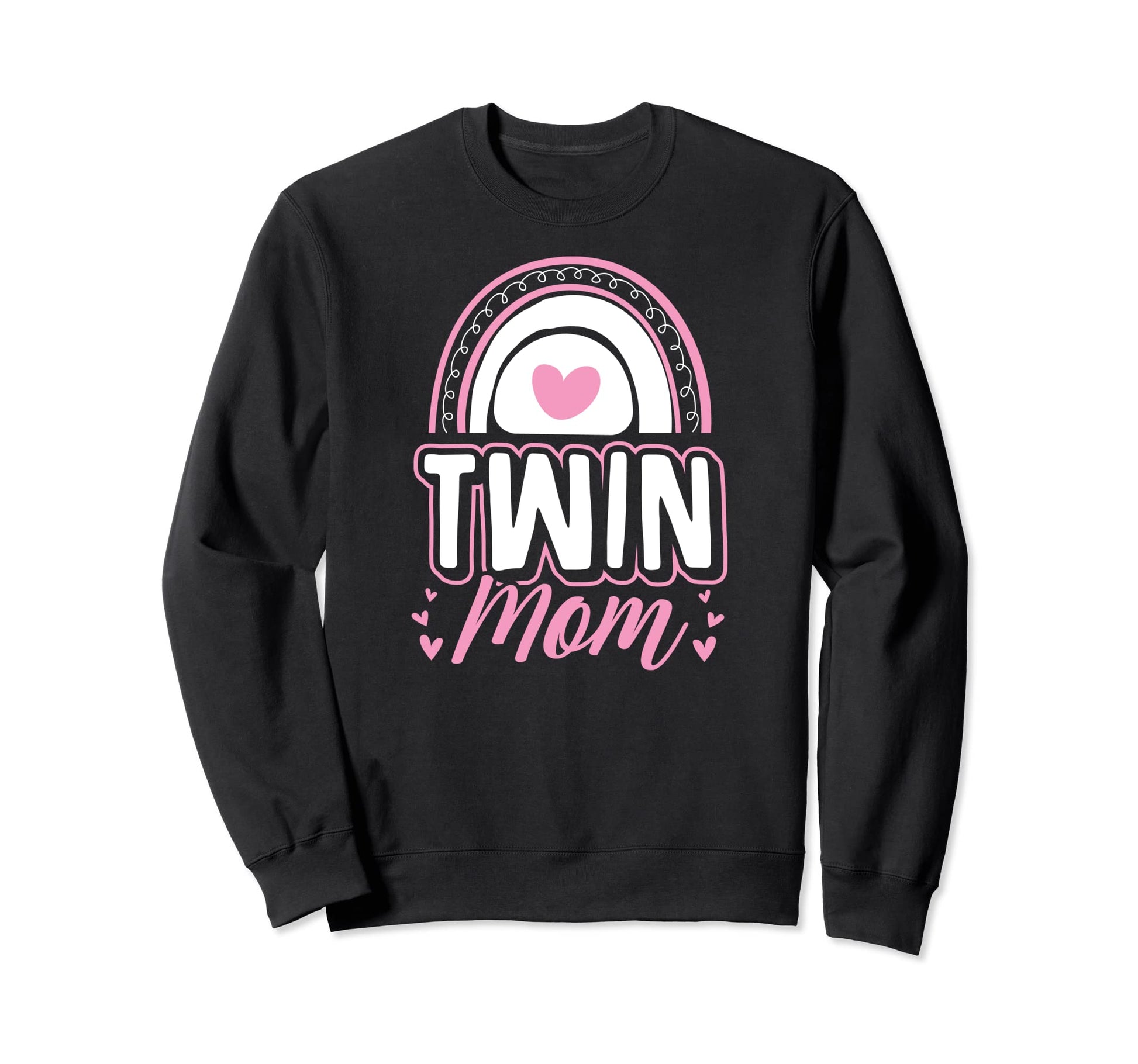 Twin Mom Love Heart Bohemian Sweatshirt - Aesthetic Graphic for Adults - T-Shirt, Sweatshirt, Hoodie
