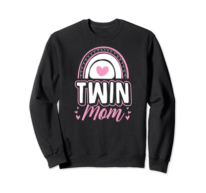 Twin Mom Love Heart Bohemian Sweatshirt - Aesthetic Graphic for Adults - T-Shirt, Sweatshirt, Hoodie