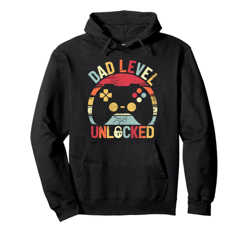 Dad Level Unlocked Video Gamer Gaming Hoodie - Custom Art Print Men Women - T-Shirt, Sweatshirt, Hoodie
