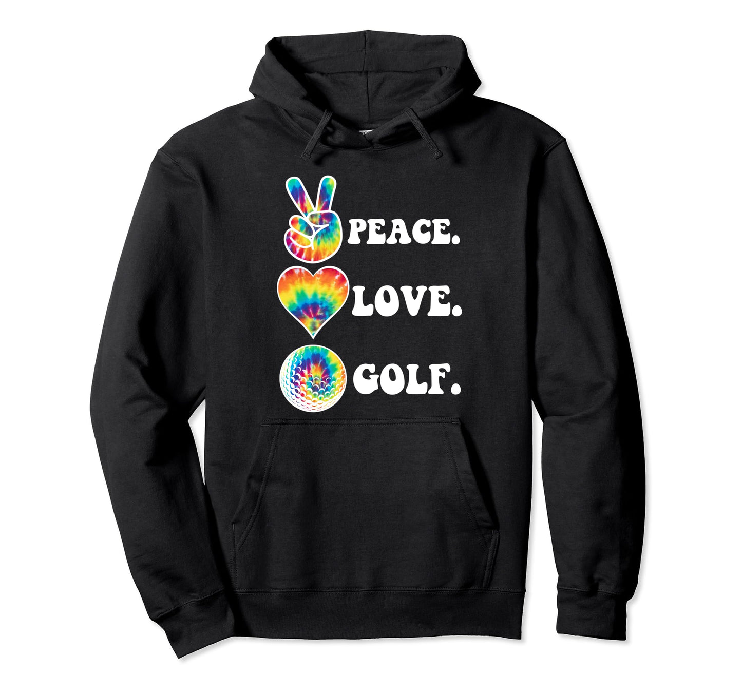 Peace Love Golf Funny Tie Dye Golf Lovers Hoodie - Aesthetic Graphic Unisex - T-Shirt, Sweatshirt, Hoodie