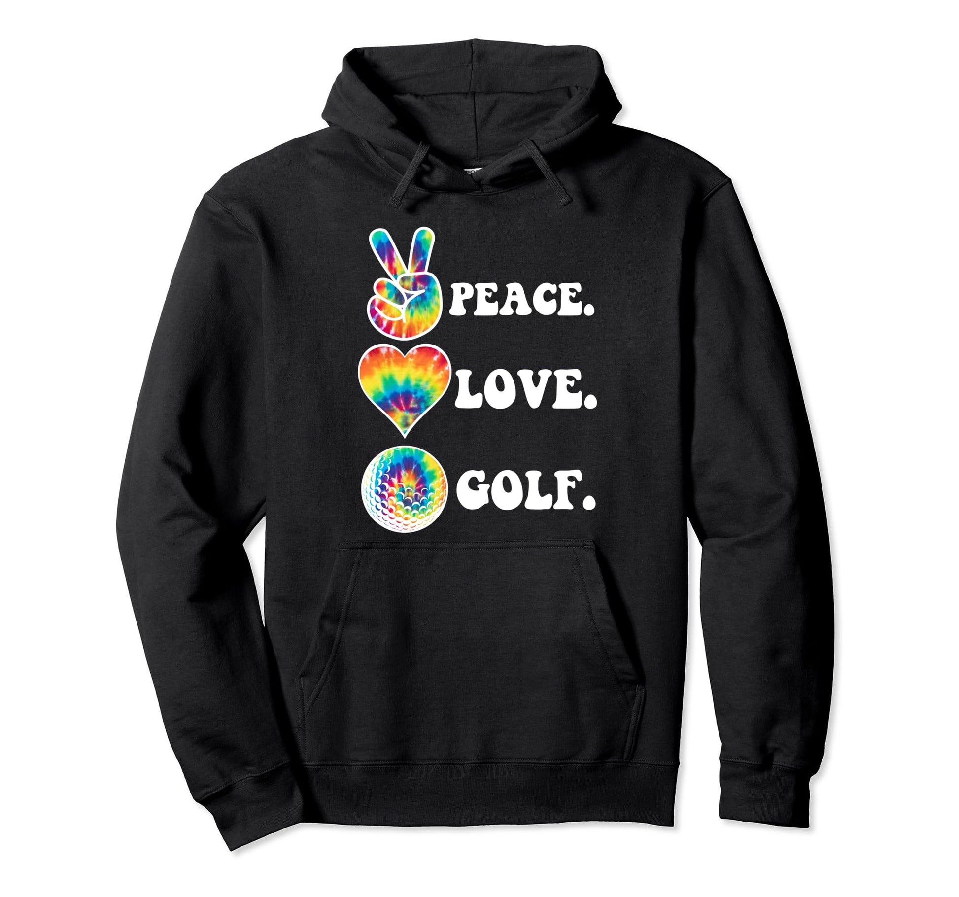 Peace Love Golf Funny Tie Dye Golf Lovers Hoodie - Aesthetic Graphic Unisex - T-Shirt, Sweatshirt, Hoodie