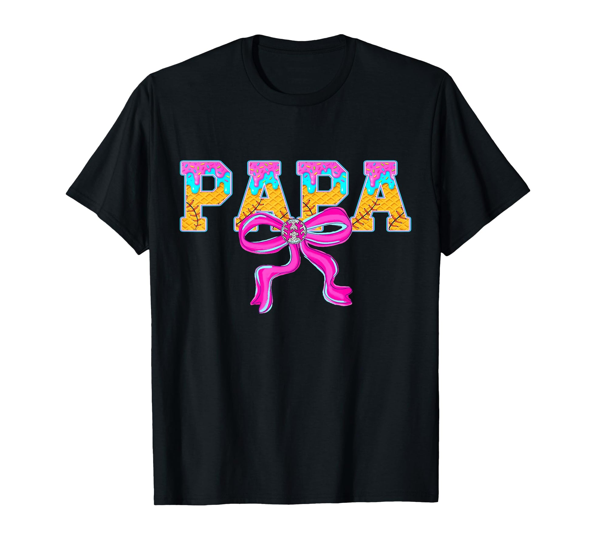Baseball Papa Ice Cream Drip Game Day T-Shirt - Trendy Graphic Men Women - T-Shirt, Sweatshirt, Hoodie