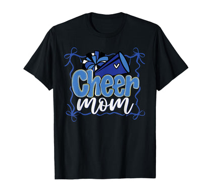 Blue Coquette Pom Poms Bow Cheer T-Shirt - Aesthetic Graphic for Adults - T-Shirt, Sweatshirt, Hoodie