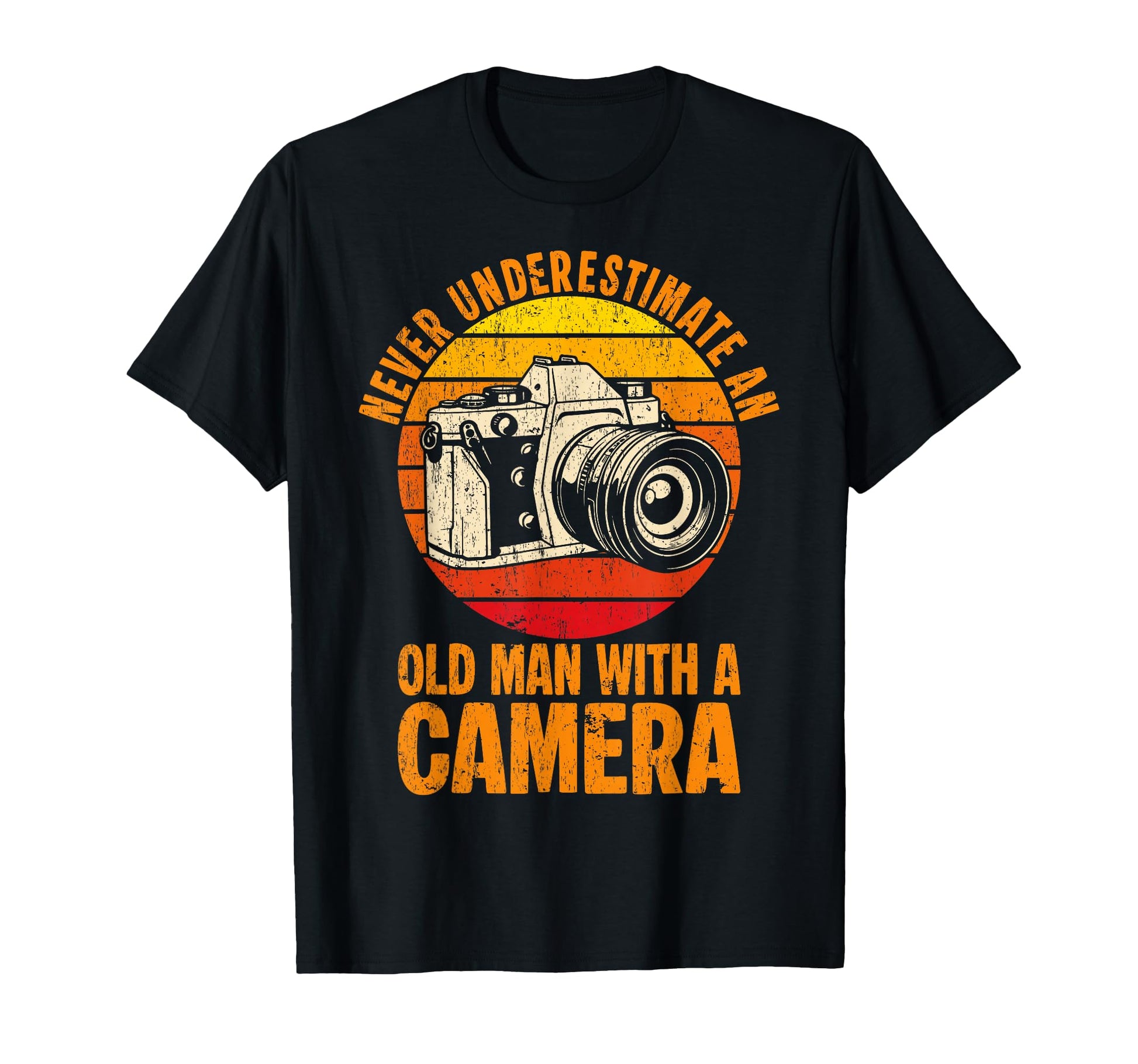 Never Underestimate Old Camera T-Shirt - Aesthetic Graphic for Adults - T-Shirt, Sweatshirt, Hoodie