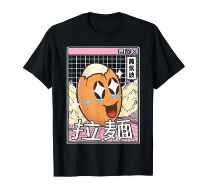 Egg Kawaii Grid Vaporwave Aesthetic T-Shirt - Casual Everyday Wear Unisex - T-Shirt, Sweatshirt, Hoodie