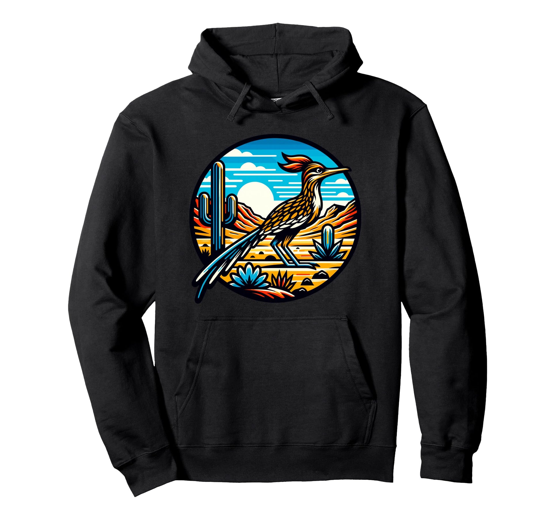 Roadrunner Desert Cactus Chapparal Bird Hoodie - Minimalist Print Men Women - T-Shirt, Sweatshirt, Hoodie