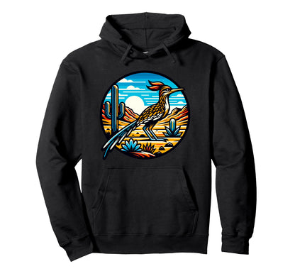 Roadrunner Desert Cactus Chapparal Bird Hoodie - Minimalist Print Men Women - T-Shirt, Sweatshirt, Hoodie