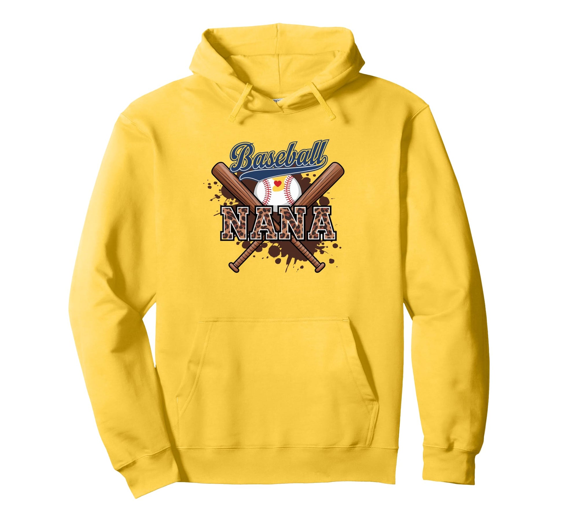 Nana Baseball Leopard Baseball Grandma Hoodie - Trendy Graphic Unisex - T-Shirt, Sweatshirt, Hoodie