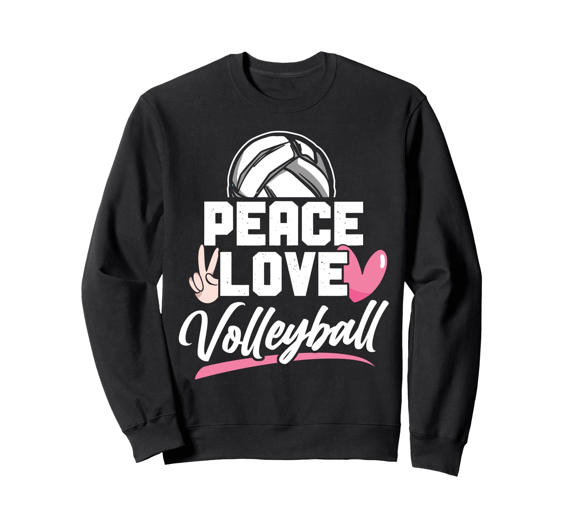Volleyball Player Team Peace Love Sweatshirt - Custom Art Print Men Women - T-Shirt, Sweatshirt, Hoodie