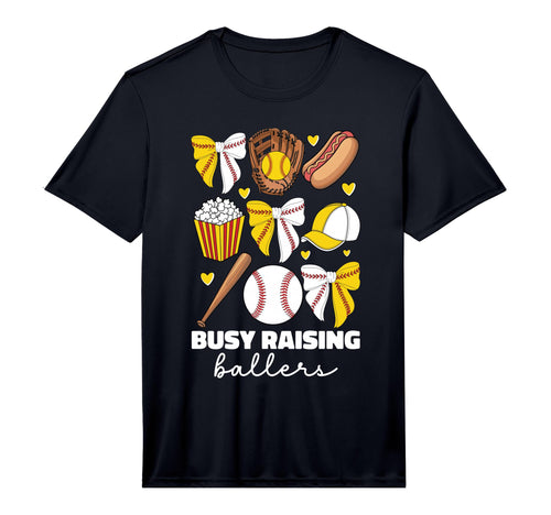 Mens Busy Raising Ballers Baseball T-Shirt - Minimalist Print for Adults - T-Shirt, Sweatshirt, Hoodie