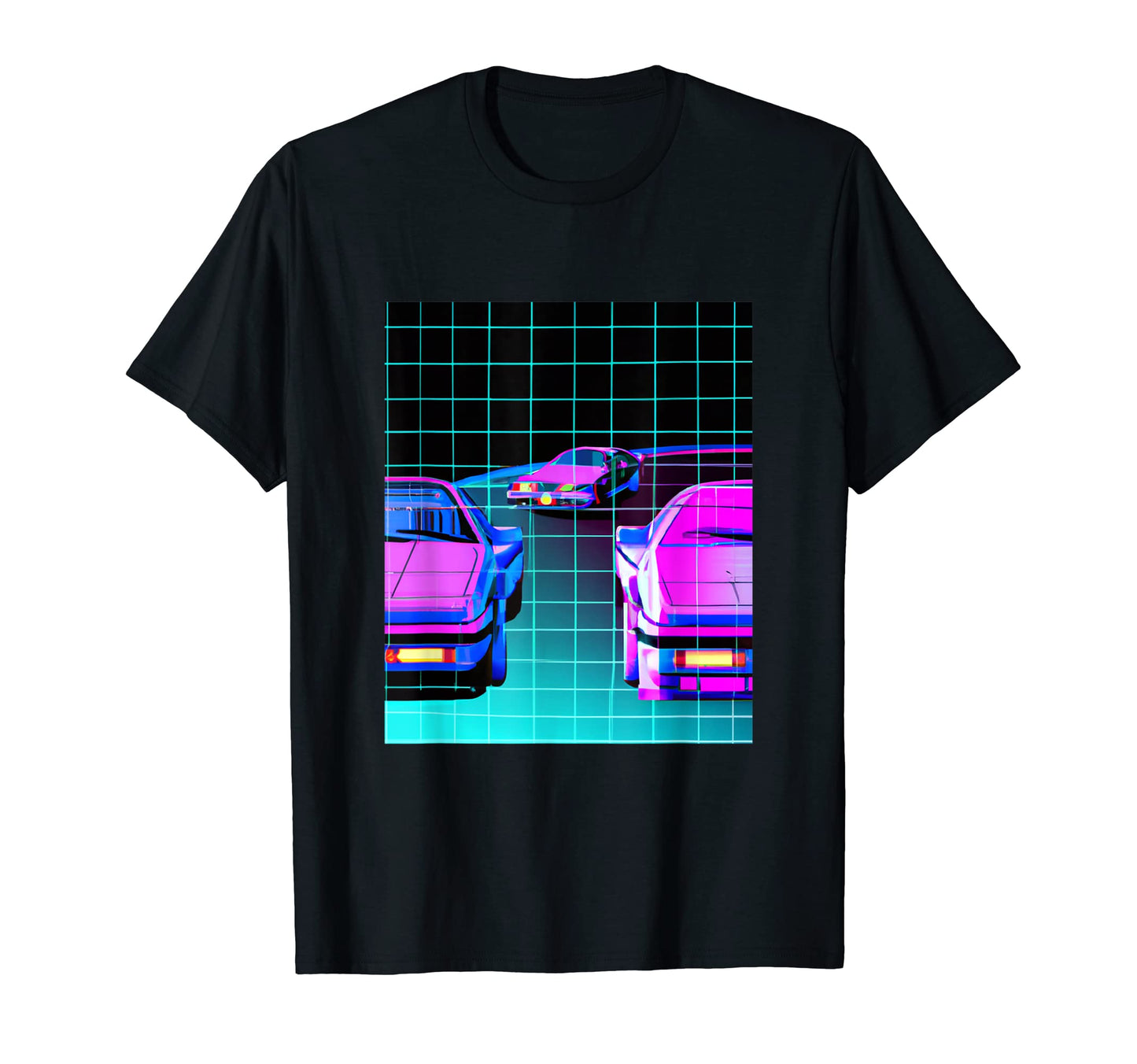 Vaporwave Car Synthwave City T-Shirt - Novelty Apparel for Adults - T-Shirt, Sweatshirt, Hoodie