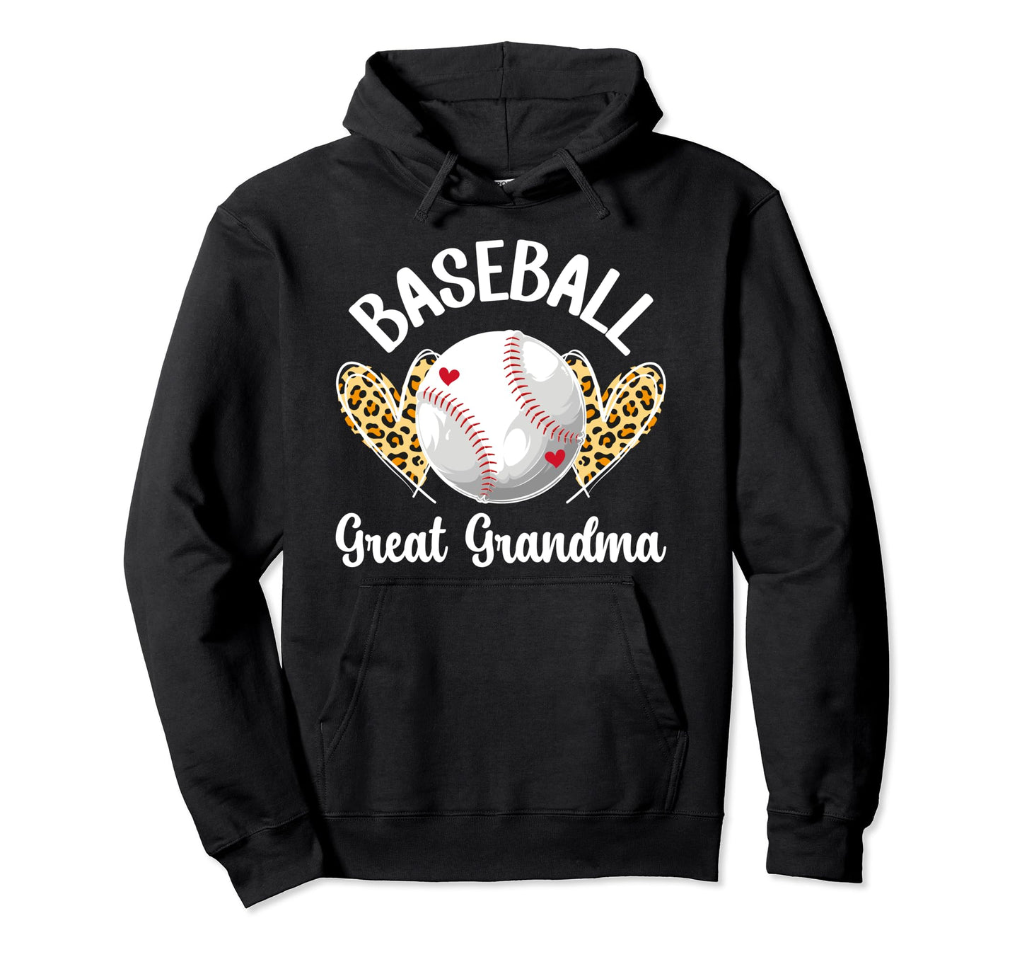 Baseball Great Grandma Hearts Baseball Hoodie - Graphic Print Unisex - T-Shirt, Sweatshirt, Hoodie