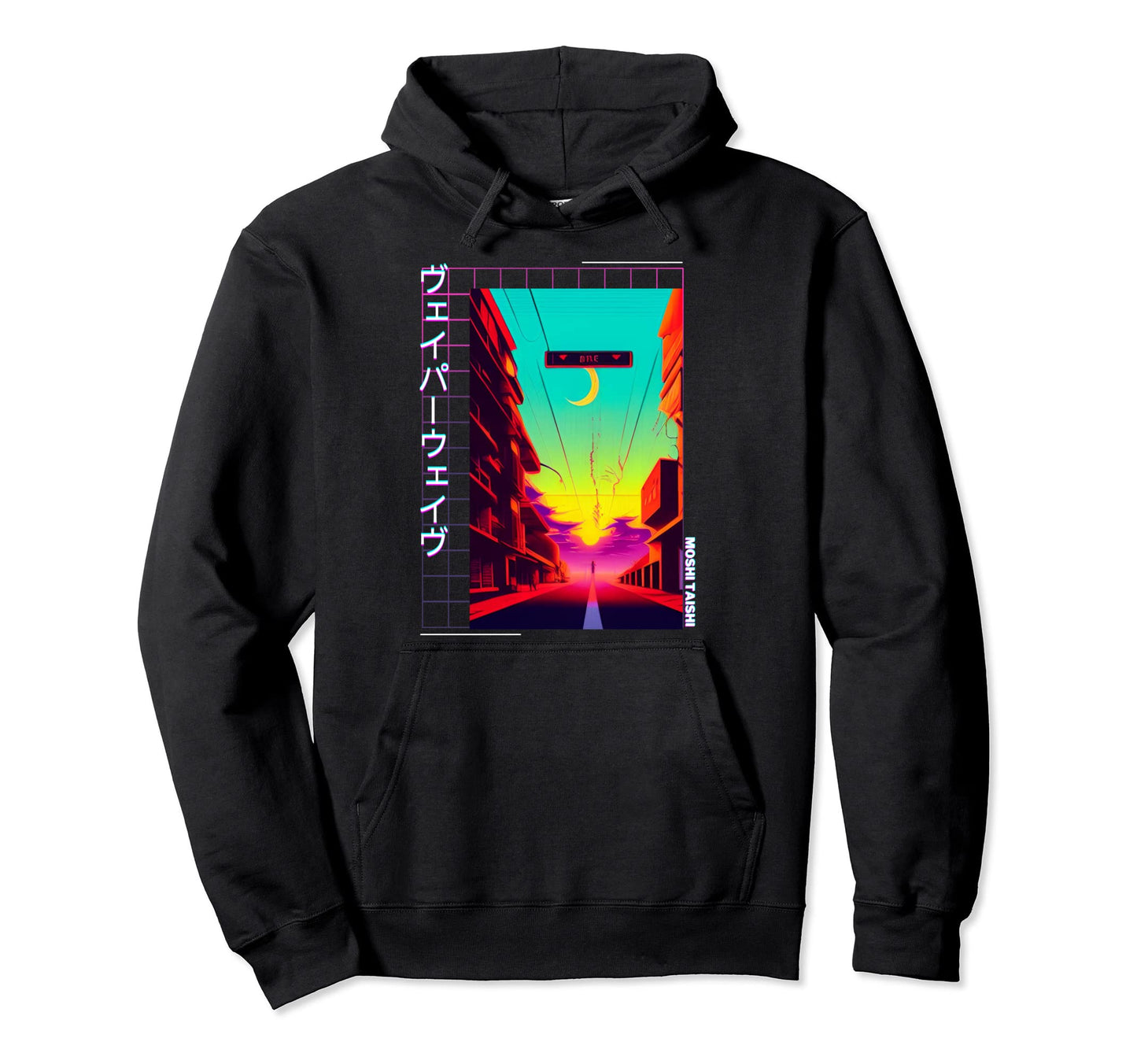 90S Synthwave Japanese Vaporwave Art Hoodie - Fun Novelty Design Unisex - T-Shirt, Sweatshirt, Hoodie
