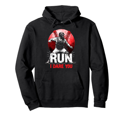 Run I Dare You Funny Baseball Ball Hoodie - Aesthetic Graphic for Adults - T-Shirt, Sweatshirt, Hoodie
