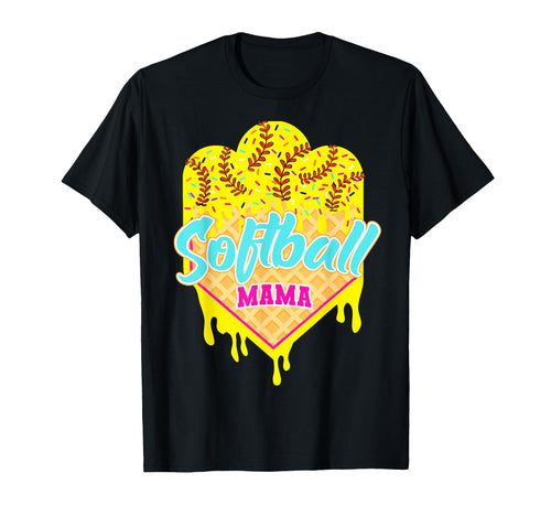 Softball Ice Cream Drip Mom Sweet T-Shirt - Aesthetic Graphic Unisex - T-Shirt, Sweatshirt, Hoodie