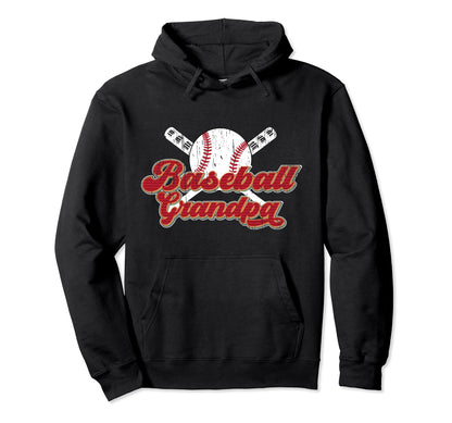 Baseball Grandpa Baseball Player Hoodie - Minimalist Print Men Women - T-Shirt, Sweatshirt, Hoodie
