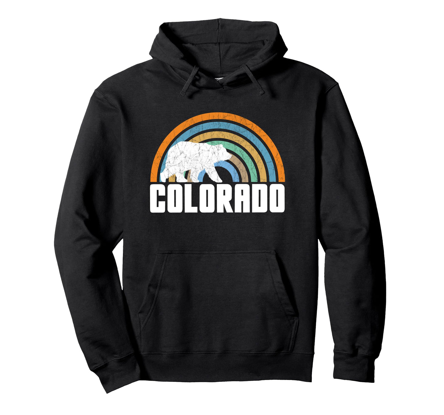 Adorable Colorado Rainbow Bear Hoodie - Fun Novelty Design Men Women - T-Shirt, Sweatshirt, Hoodie