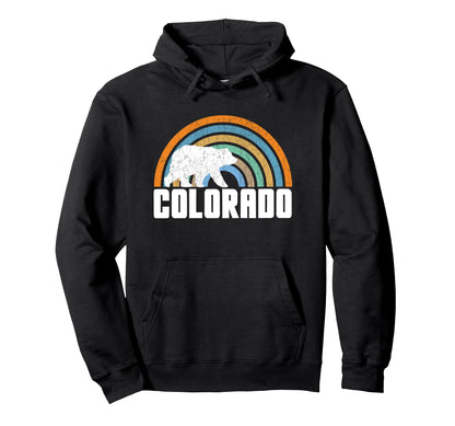 Adorable Colorado Rainbow Bear Hoodie - Fun Novelty Design Men Women - T-Shirt, Sweatshirt, Hoodie