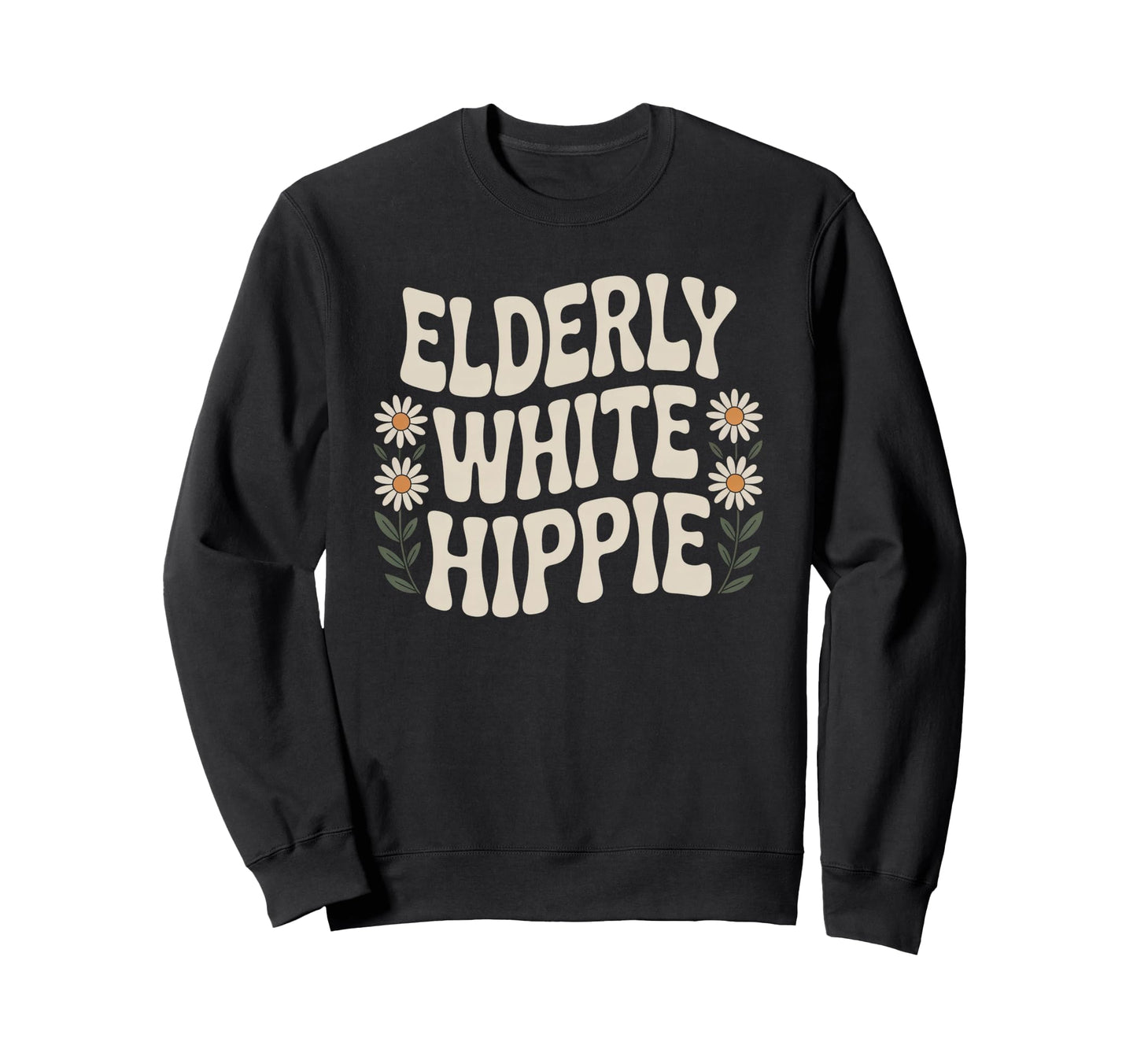 Funny Elderly White Hippie Rainbow Sweatshirt - Streetwear Style for Adults - T-Shirt, Sweatshirt, Hoodie