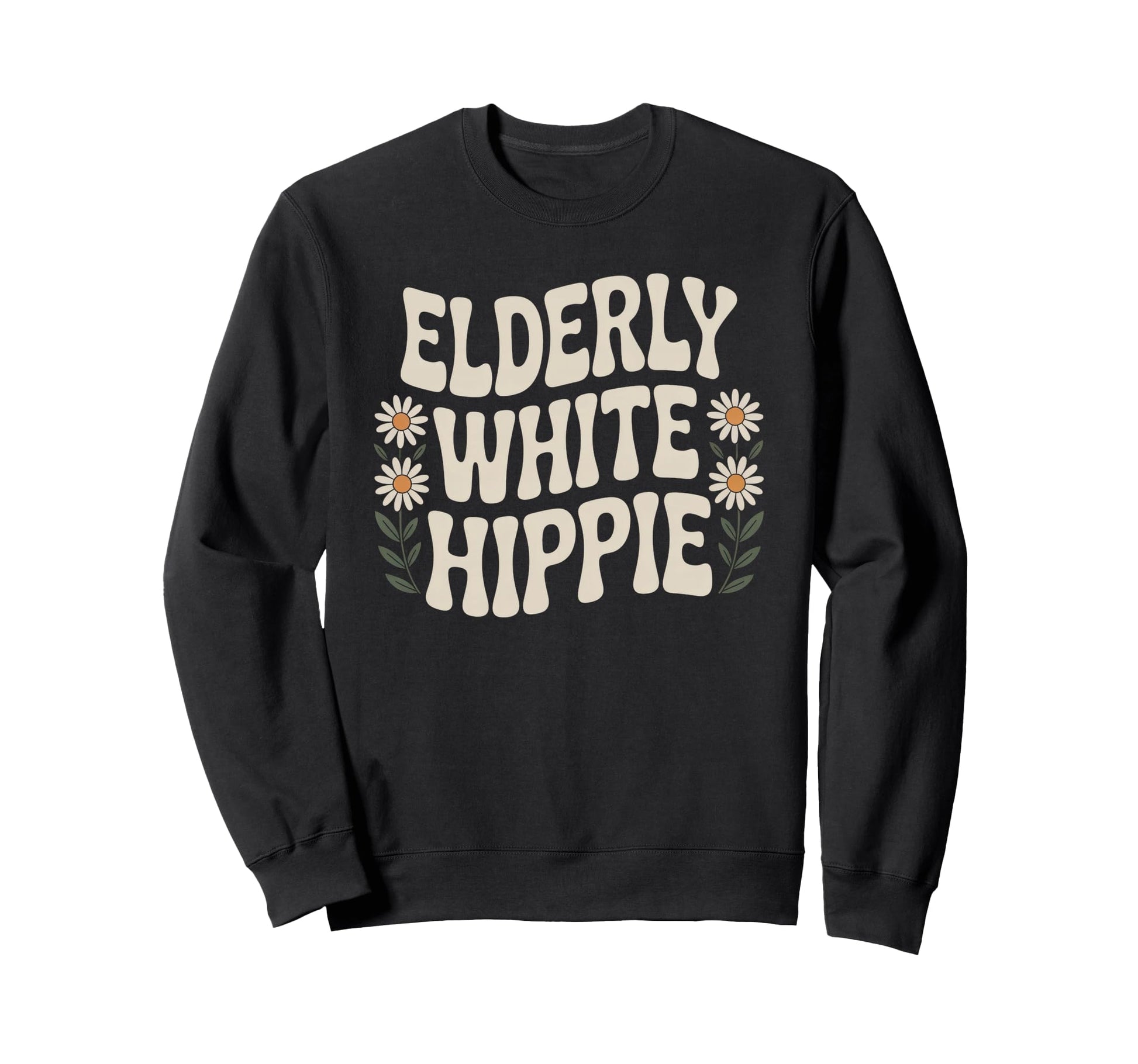 Funny Elderly White Hippie Rainbow Sweatshirt - Streetwear Style for Adults - T-Shirt, Sweatshirt, Hoodie