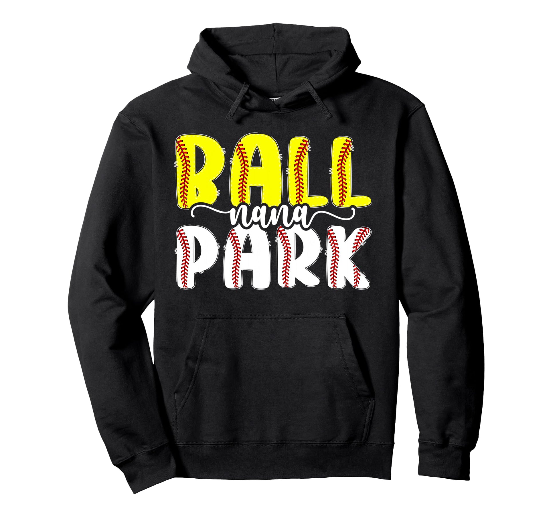 Ballpark Nana Grandma Softball Baseball Hoodie - Unique Graphic Men Women - T-Shirt, Sweatshirt, Hoodie