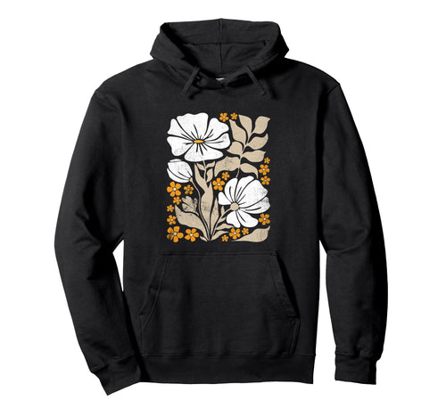 Boho Flowers Abstract Poppies Flower Hoodie - Aesthetic Graphic Men Women - T-Shirt, Sweatshirt, Hoodie
