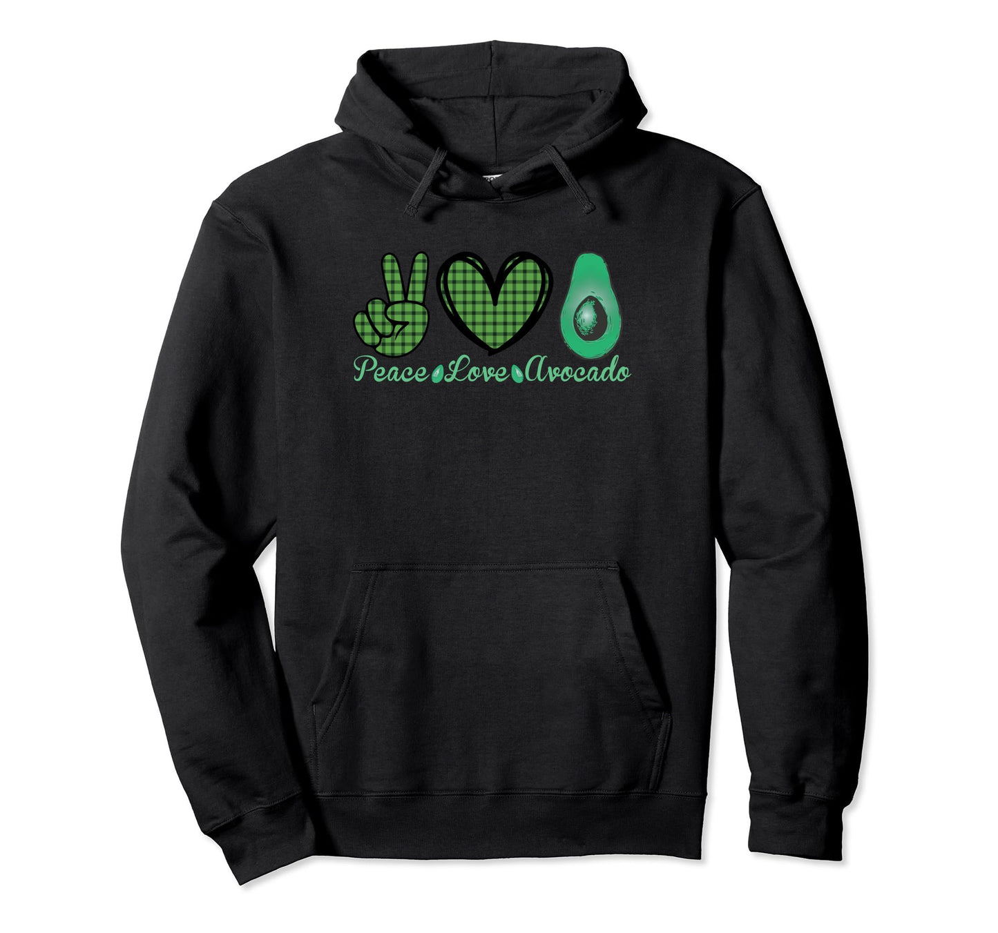 Funny Peace Love Avocado Lovers Gift Hoodie - Trendy Graphic for Adults - T-Shirt, Sweatshirt, Hoodie