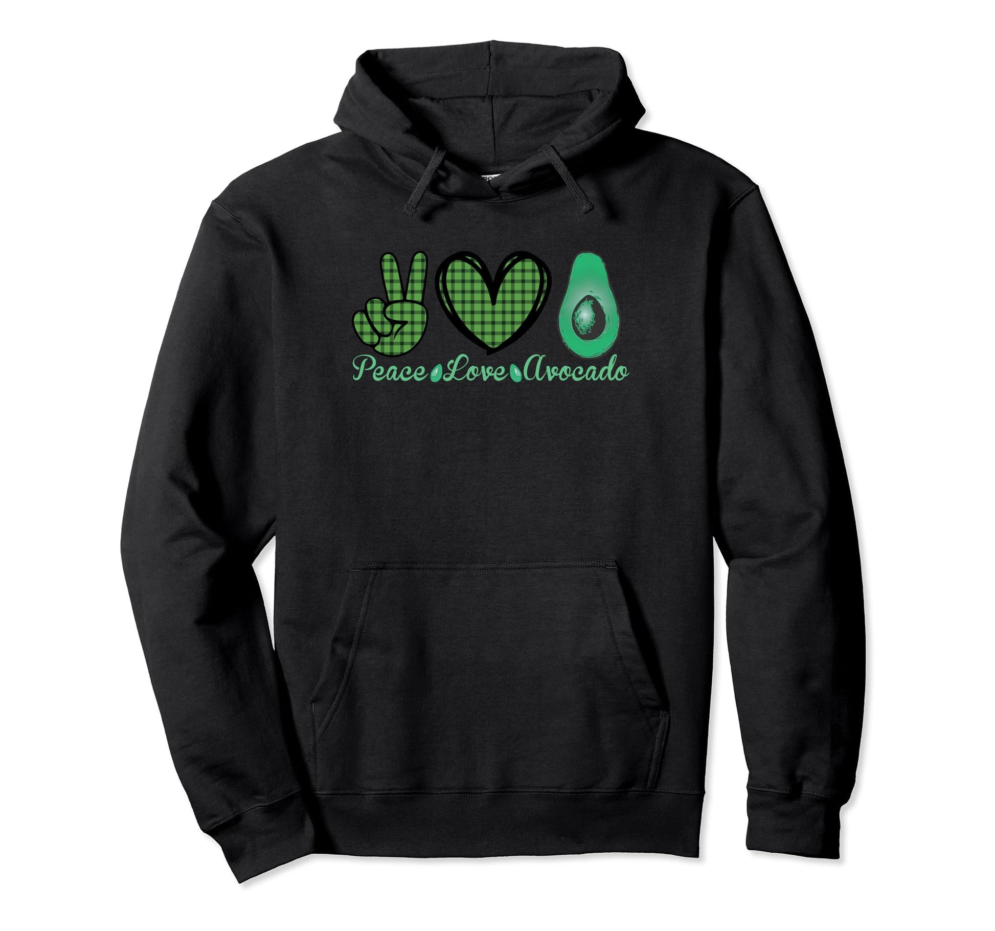 Funny Peace Love Avocado Lovers Gift Hoodie - Trendy Graphic for Adults - T-Shirt, Sweatshirt, Hoodie