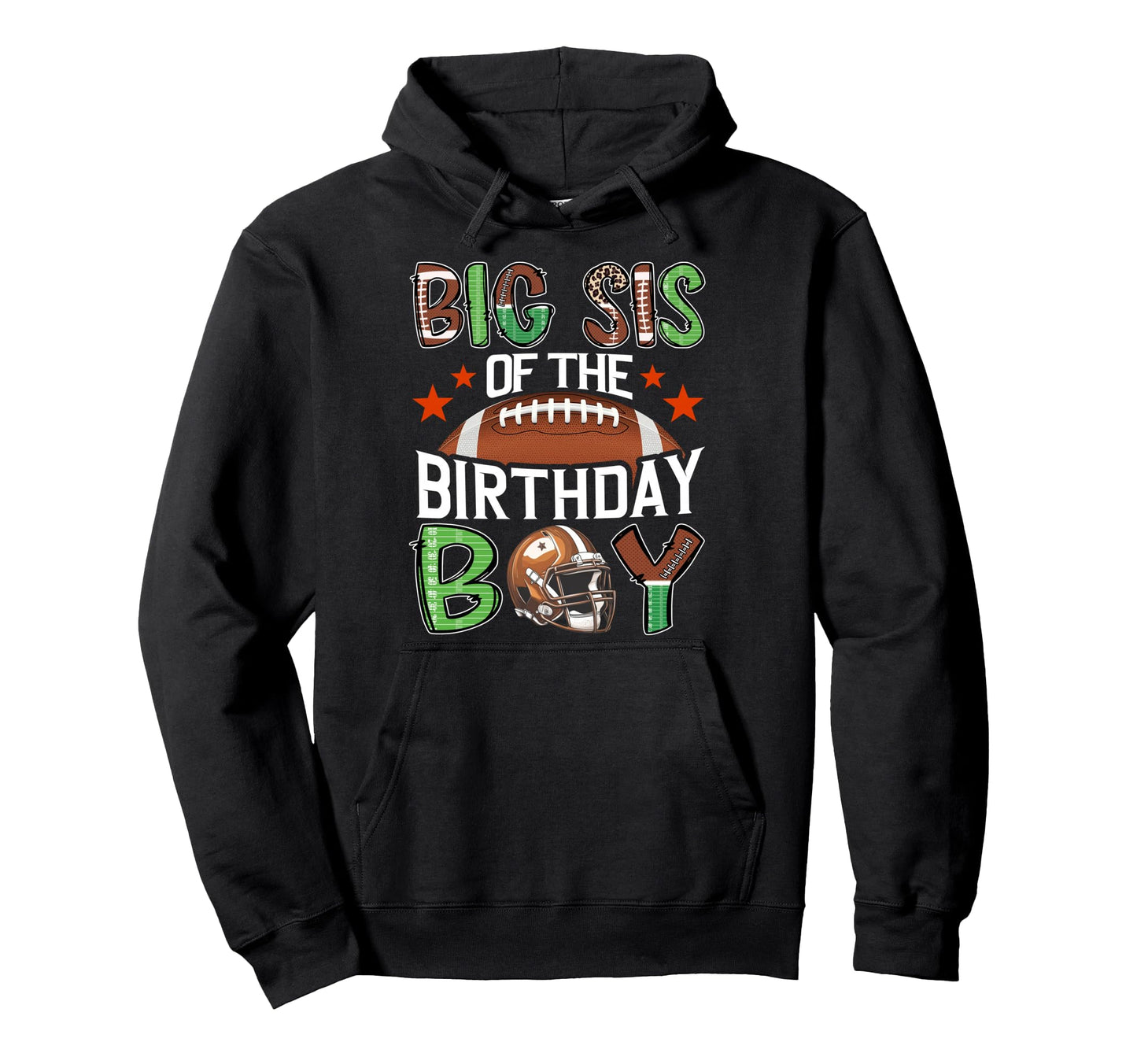 Big Sis Birthday Game Day Football Hoodie - Minimalist Print Unisex - T-Shirt, Sweatshirt, Hoodie