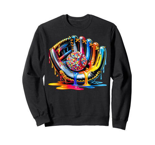 Baseball Drip Ice Cream Drip Sweatshirt - Trendy Graphic for Adults - T-Shirt, Sweatshirt, Hoodie