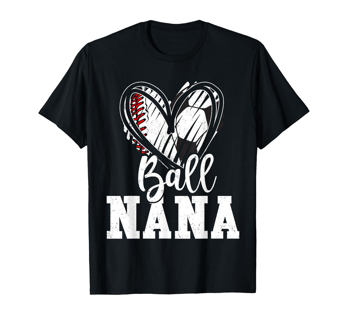 Ball Grandma Heart Baseball Soccer T-Shirt - Novelty Apparel for Adults - T-Shirt, Sweatshirt, Hoodie
