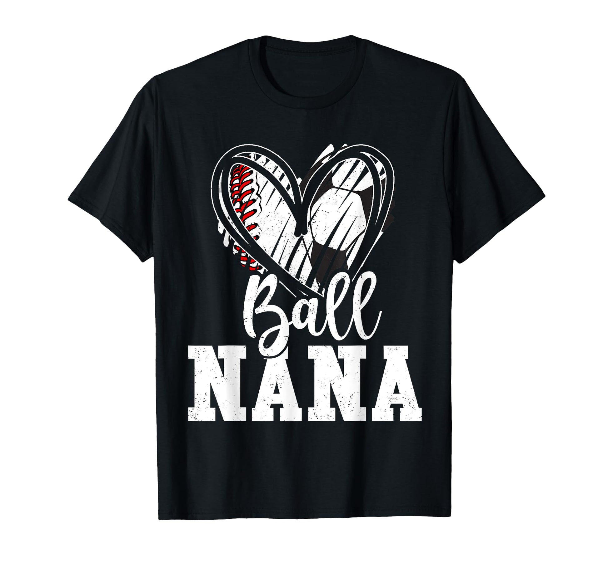 Ball Grandma Heart Baseball Soccer T-Shirt - Novelty Apparel for Adults - T-Shirt, Sweatshirt, Hoodie