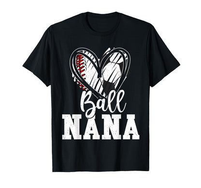 Ball Grandma Heart Baseball Soccer T-Shirt - Novelty Apparel for Adults - T-Shirt, Sweatshirt, Hoodie