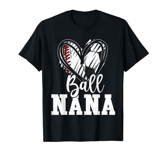 Ball Grandma Heart Baseball Soccer T-Shirt - Novelty Apparel for Adults - T-Shirt, Sweatshirt, Hoodie