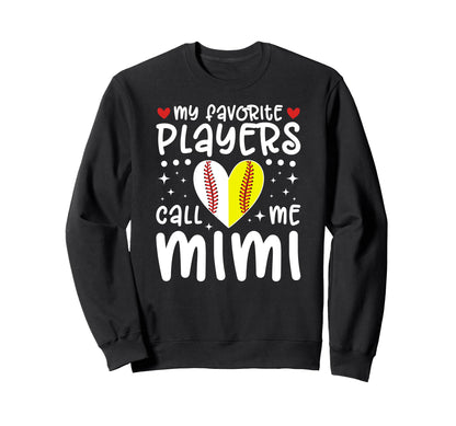 Favorite Players Call Me Mimi Sweatshirt - Custom Art Print for Adults - T-Shirt, Sweatshirt, Hoodie
