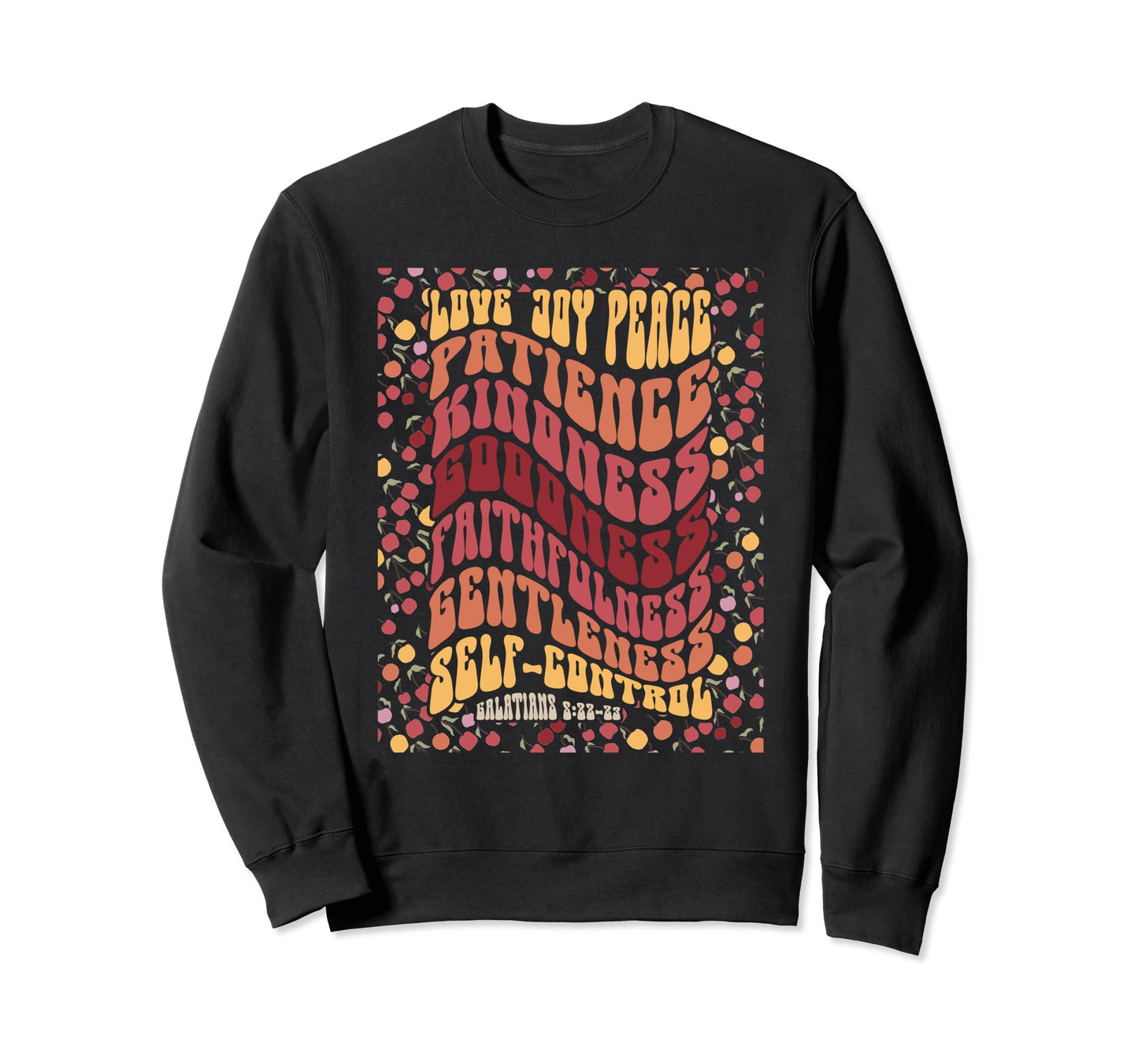Groovy Fruit Spirit Christian Faith Sweatshirt - Graphic Print for Adults - T-Shirt, Sweatshirt, Hoodie