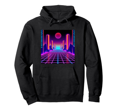 Vaporwave Retrowave Synthwave Aesthetic Hoodie - Custom Art Print Unisex - T-Shirt, Sweatshirt, Hoodie