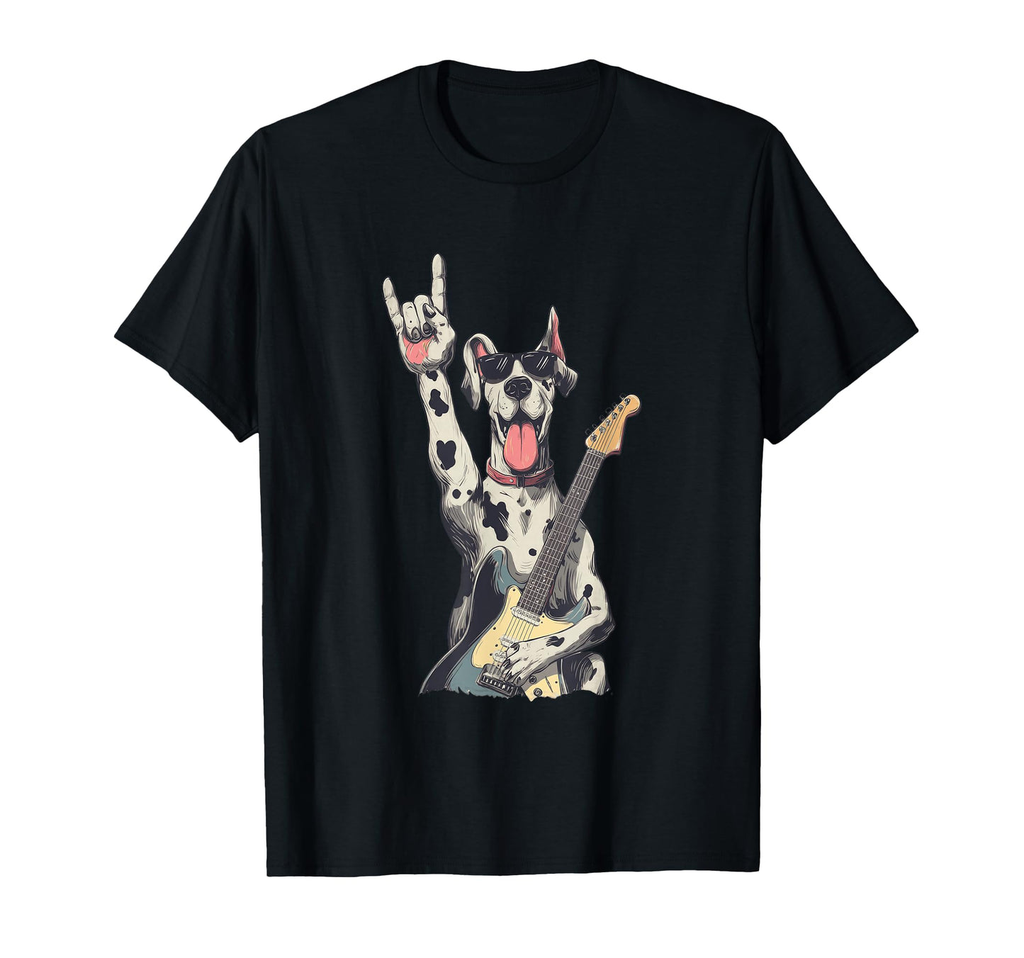 Rock Dog Guitar Playing Funny Pet T-Shirt - Trendy Graphic Men Women - T-Shirt, Sweatshirt, Hoodie
