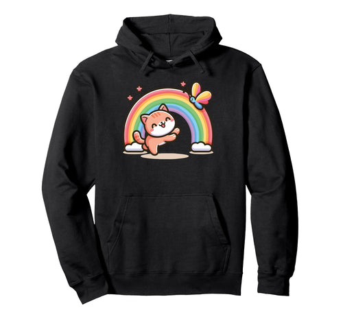 Rainbow Cat Sweet Kitty Funny School Hoodie - Custom Art Print for Adults - T-Shirt, Sweatshirt, Hoodie