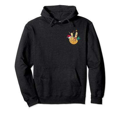 Peace Hand Sign Hat Elk Love World Hoodie - Casual Everyday Wear Men Women - T-Shirt, Sweatshirt, Hoodie